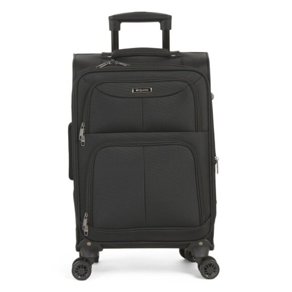 DEJUNO Black 20in Midland Softside Carry-on Spinner - Picture 1 of 2